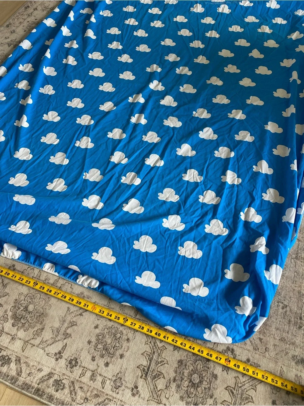 Vtg 90’s Disney Toy Story Cloud sky Pattern Cotton Blend Full bed fitted sheet